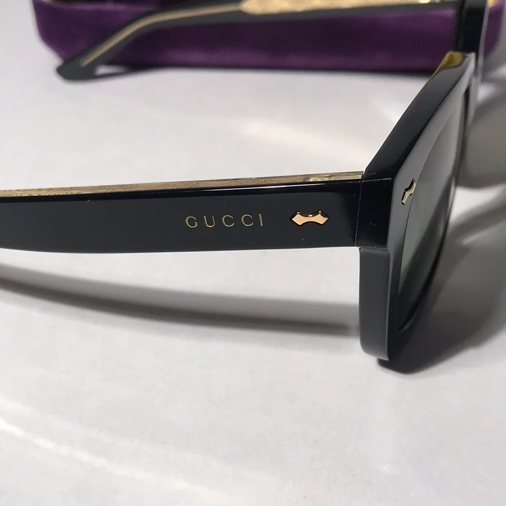 New Authentic Gucci GG0912S 001 Black Square Sunglasses with Case